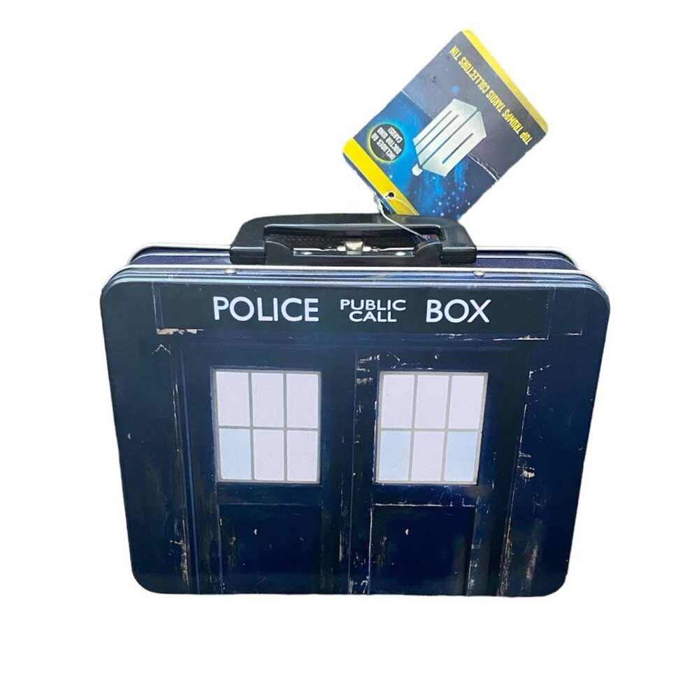 BBC Doctor Who TARDIS Top Trumps Collector's Tin Metal Lunch Box 60 Cards